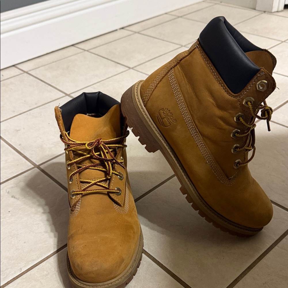 Timberland Kids Tan Leather Boots